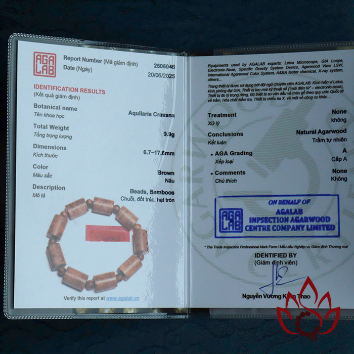 Vòng Trầm Hương Trụ Trúc | 12 Ly | Trầm Tốc Kiến Tự Nhiên